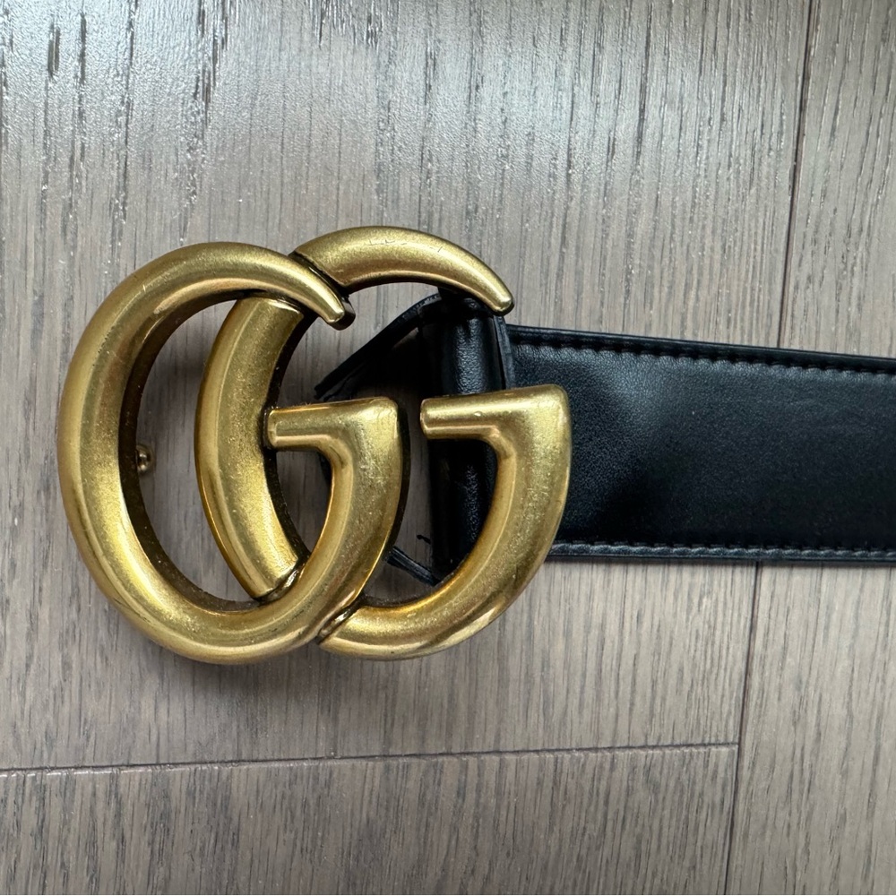 Gucci GG Logo Black Belt size 44